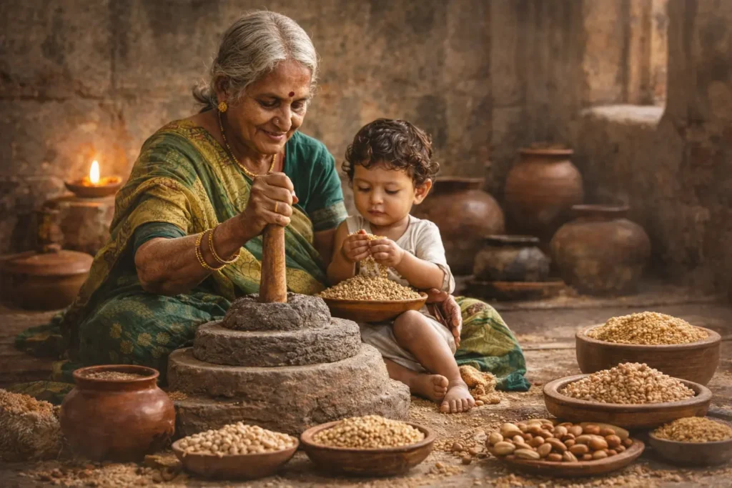 Healthy breakfast drink made from 35 natural ingredients by Mana Inti Arogyam